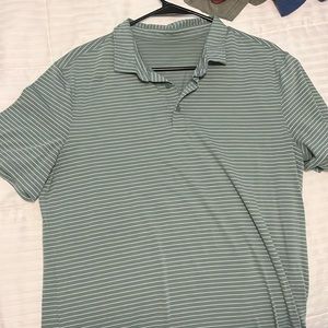 Men’s Lululemon Polo. Green and white striped. Size Medium.
